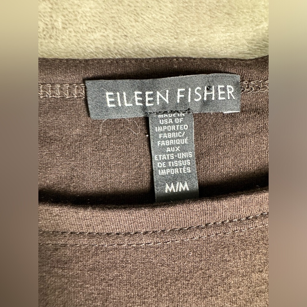 Eileen Fisher Tunic Long Top‎ Blouse Medium Rye Brown - Picture 3 of 9